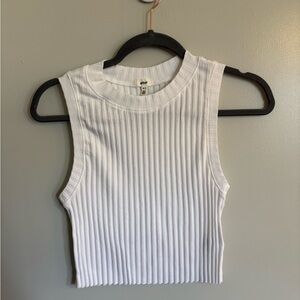 Aerie White Ribbed Tank Top